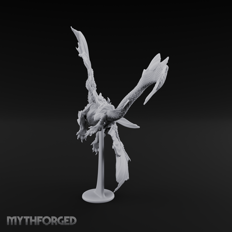 Perched On Blooms Bronze Dragon Flying Miniature for Dungeons and Dragons, Pathfinder or other TTRPGs