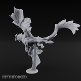 Perched On Blooms Bronze Dragon Flying Miniature for Dungeons and Dragons, Pathfinder or other TTRPGs