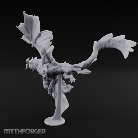Perched On Blooms Bronze Dragon Flying Miniature for Dungeons and Dragons, Pathfinder or other TTRPGs