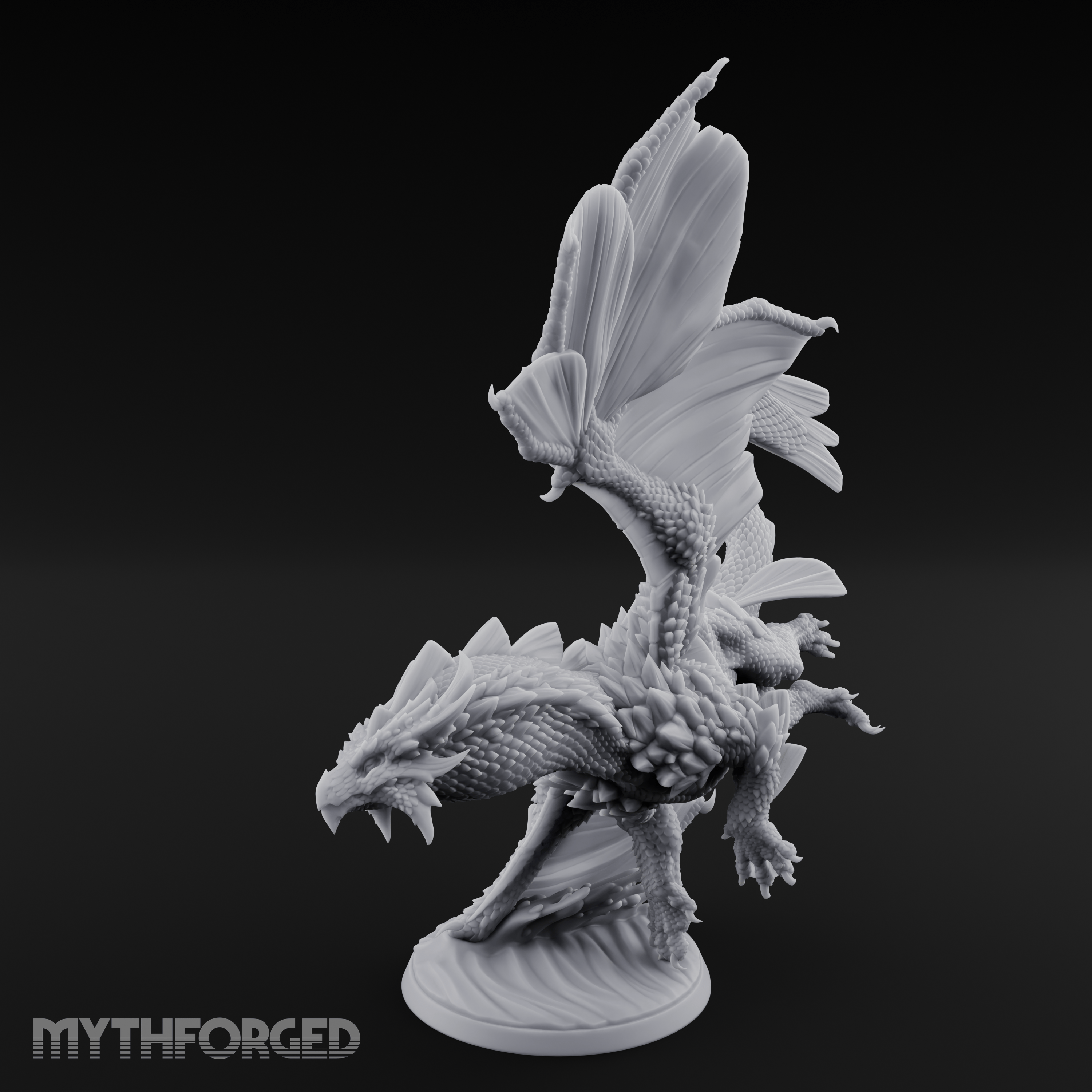 Wings Spread Skimming Bronze Dragon