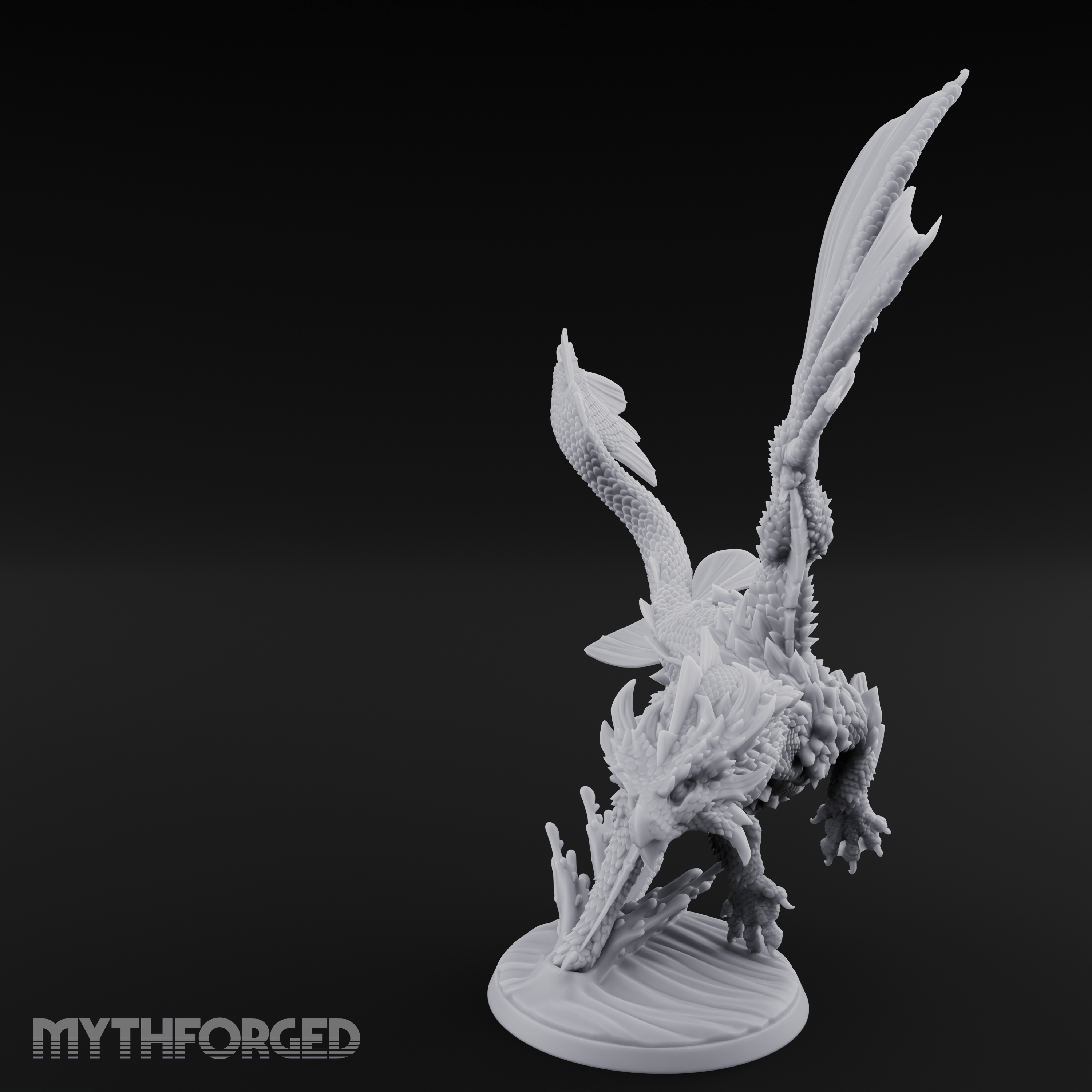 Wings Spread Skimming Bronze Dragon