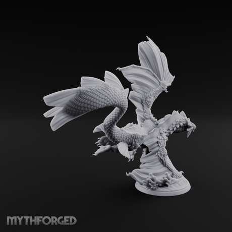 Wings Spread Skimming Bronze Dragon Miniature for Dungeons and Dragons, Pathfinder or other TTRPGs