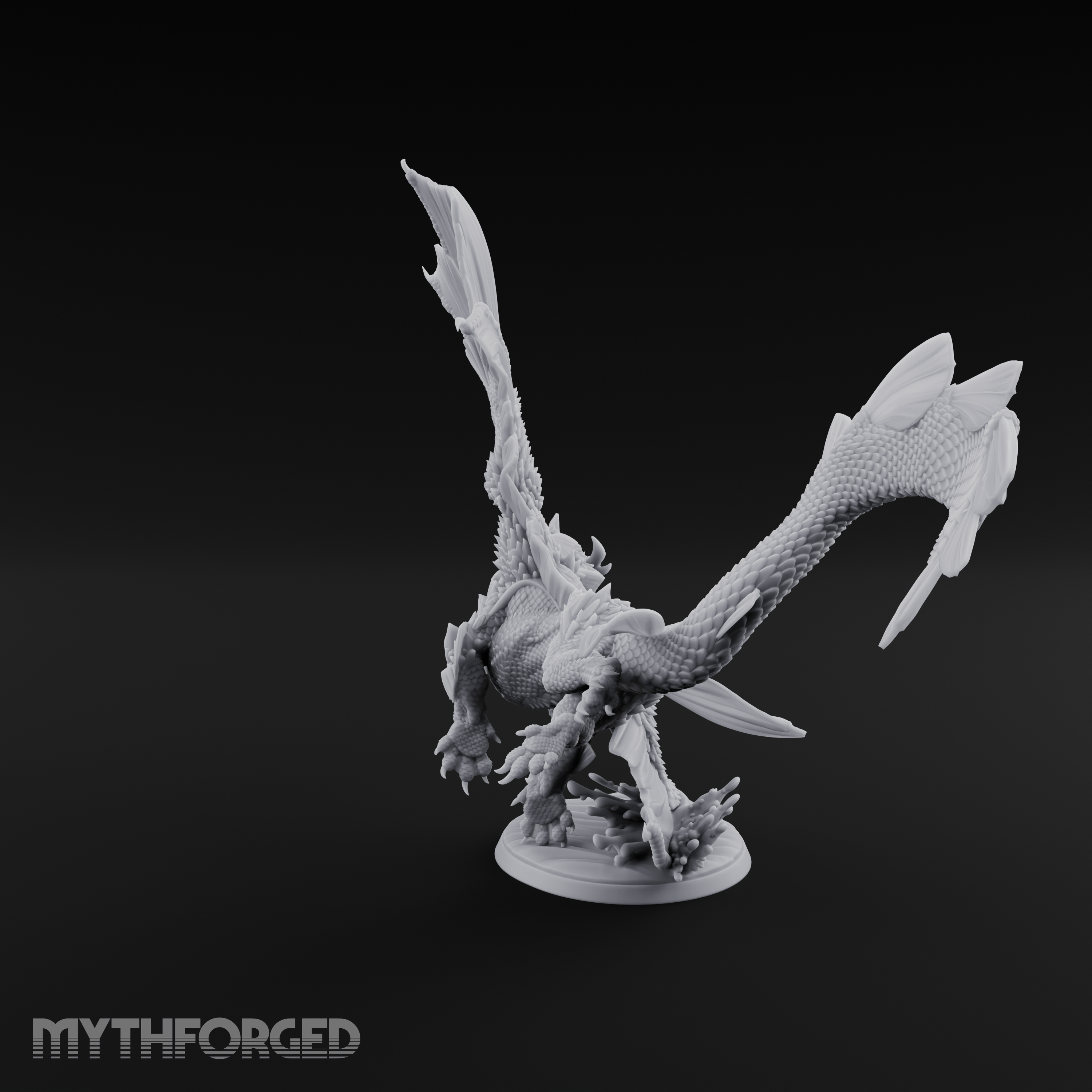 Wings Spread Skimming Bronze Dragon