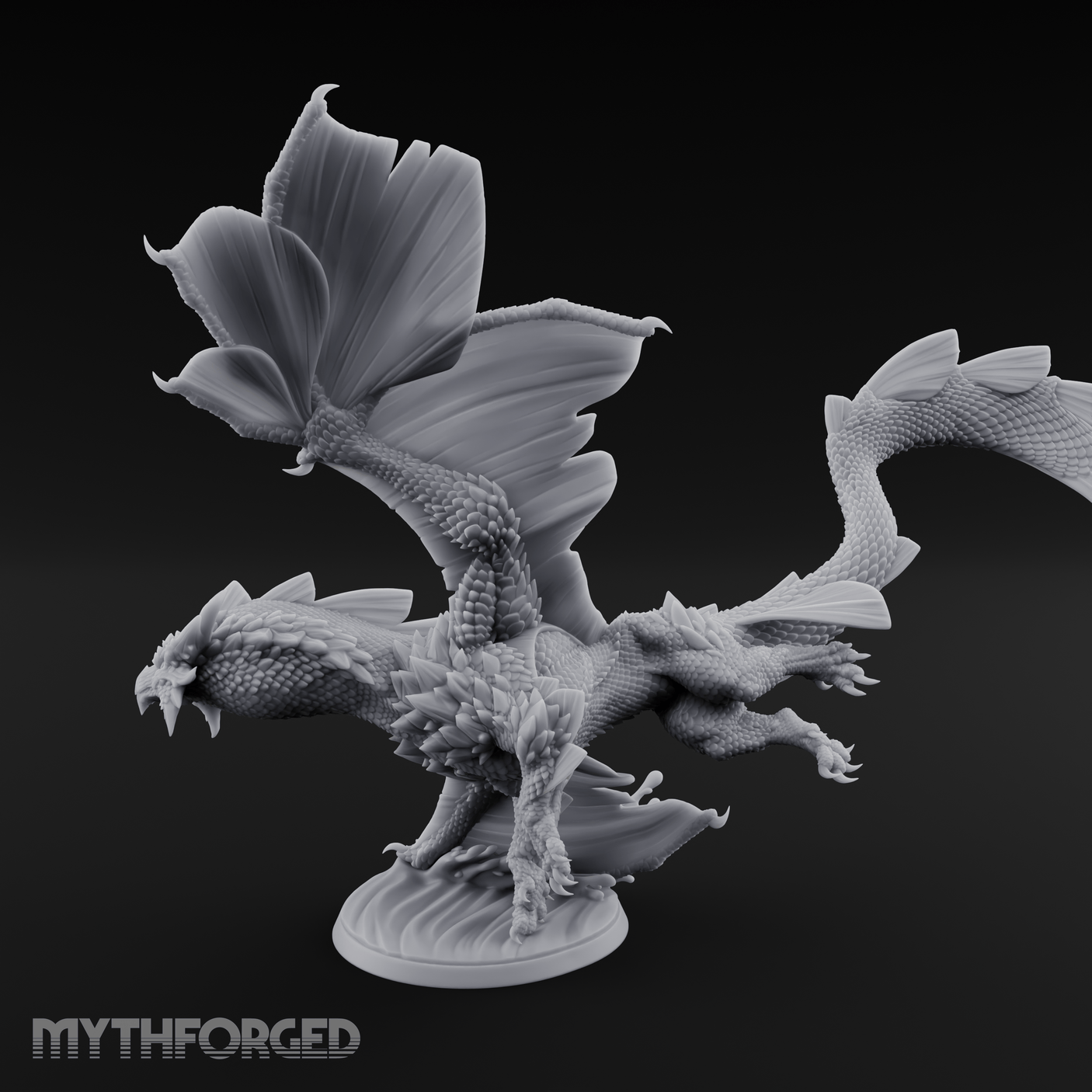 Wings Spread Skimming Bronze Dragon Miniature for Dungeons and Dragons, Pathfinder or other TTRPGs