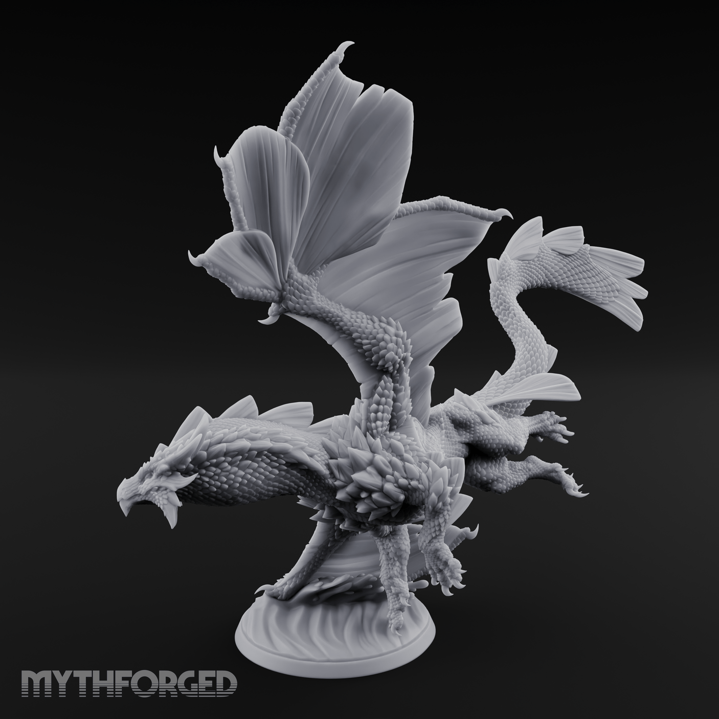 Wings Spread Skimming Bronze Dragon Miniature for Dungeons and Dragons, Pathfinder or other TTRPGs