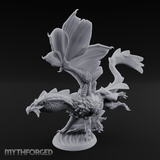 Wings Spread Skimming Bronze Dragon Miniature for Dungeons and Dragons, Pathfinder or other TTRPGs