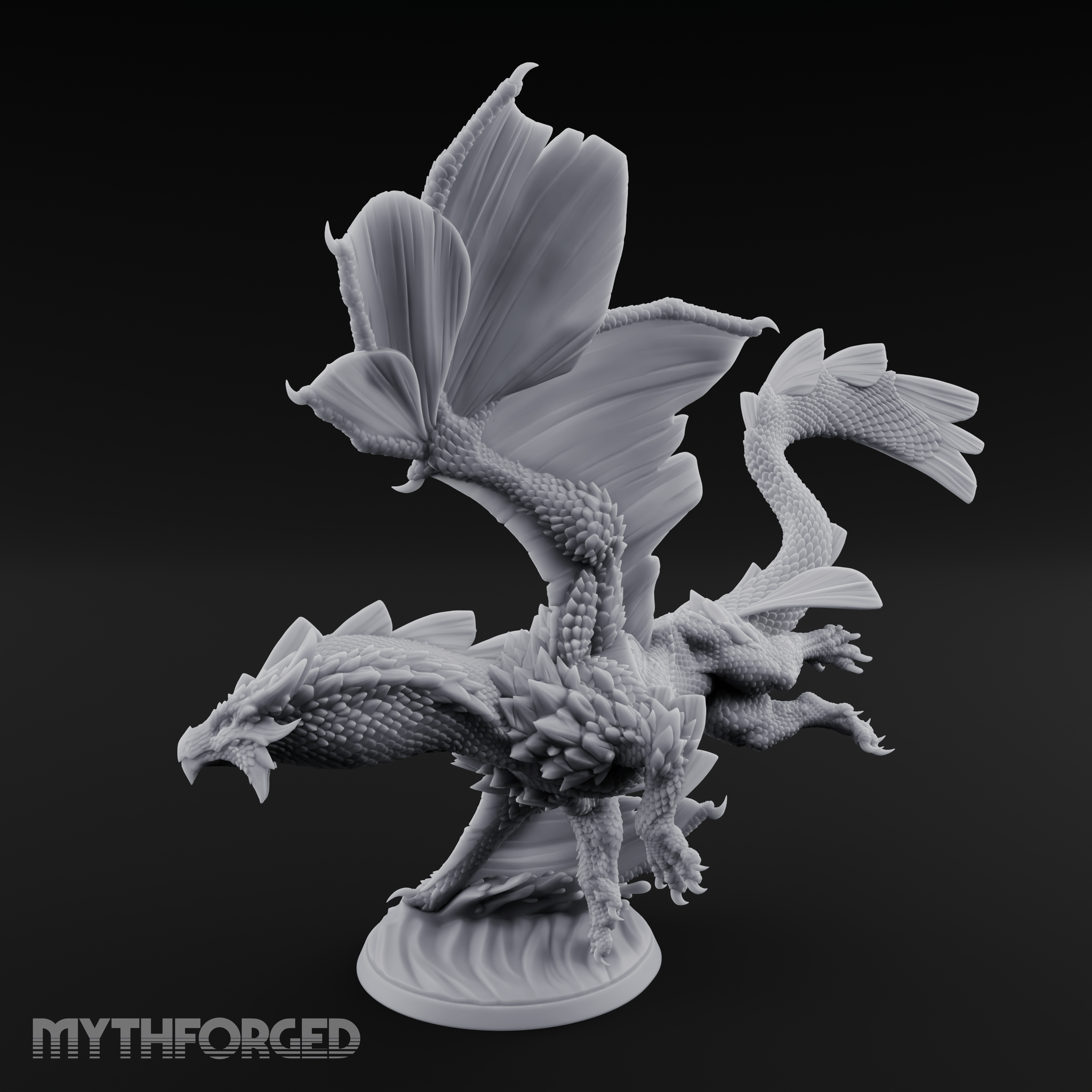 Wings Spread Skimming Bronze Dragon