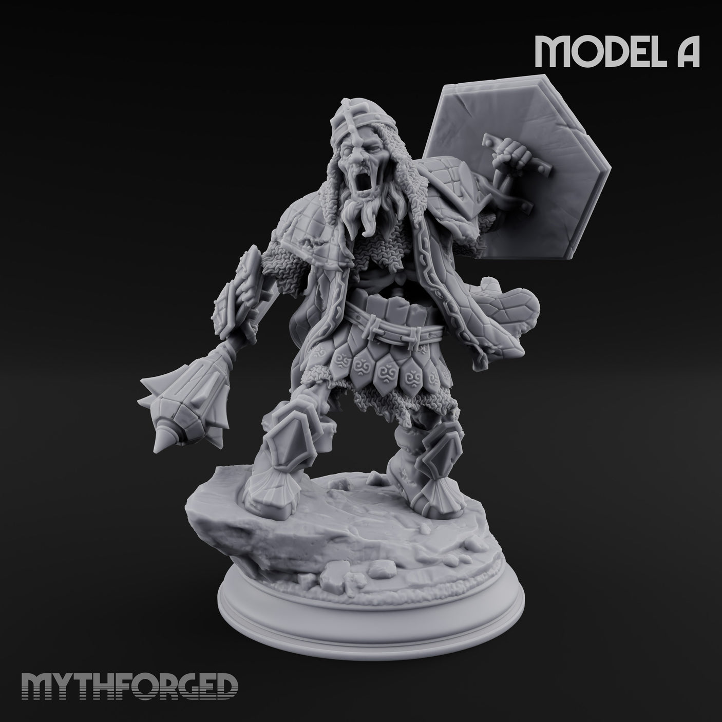 Risen and Roaring Undead Dwarf Warrior A