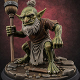Broom Clutching Sneering Goblin Janitor — painted concept preview (miniature supplied unpainted)