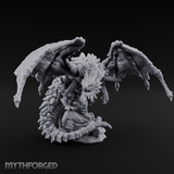 Claws Splayed Wide Brown Dragon Miniature for Dungeons and Dragons, Pathfinder or other TTRPGs