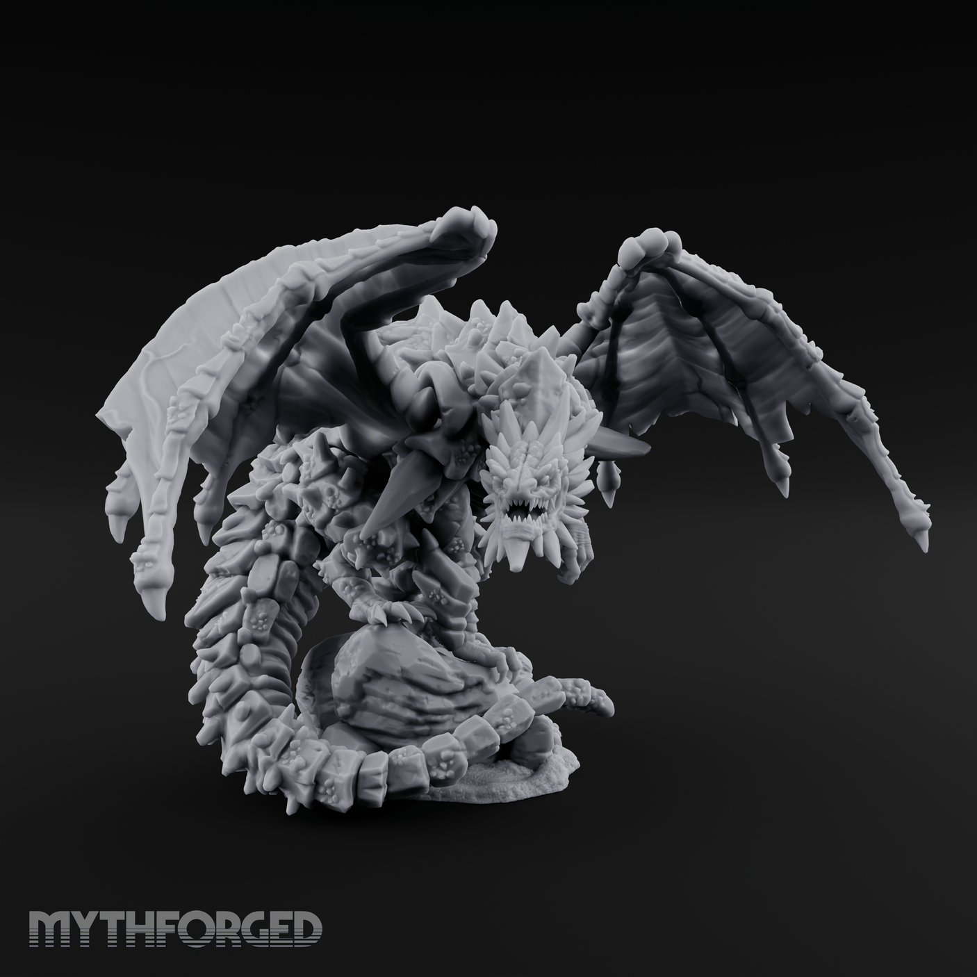 Claws Splayed Wide Brown Dragon Miniature for Dungeons and Dragons, Pathfinder or other TTRPGs