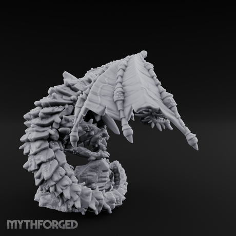 Claws Splayed Wide Brown Dragon Miniature for Dungeons and Dragons, Pathfinder or other TTRPGs