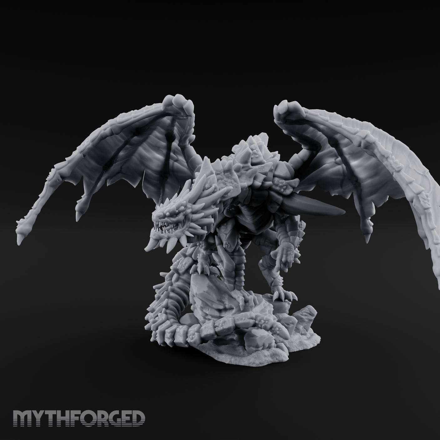 Claws Splayed Wide Brown Dragon Miniature for Dungeons and Dragons, Pathfinder or other TTRPGs