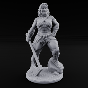 Grinning Ear To Ear Human Barbarian Miniature for Dungeons and Dragons, Pathfinder or other TTRPGs