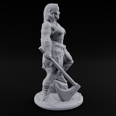 Grinning Ear To Ear Human Barbarian Miniature for Dungeons and Dragons, Pathfinder or other TTRPGs