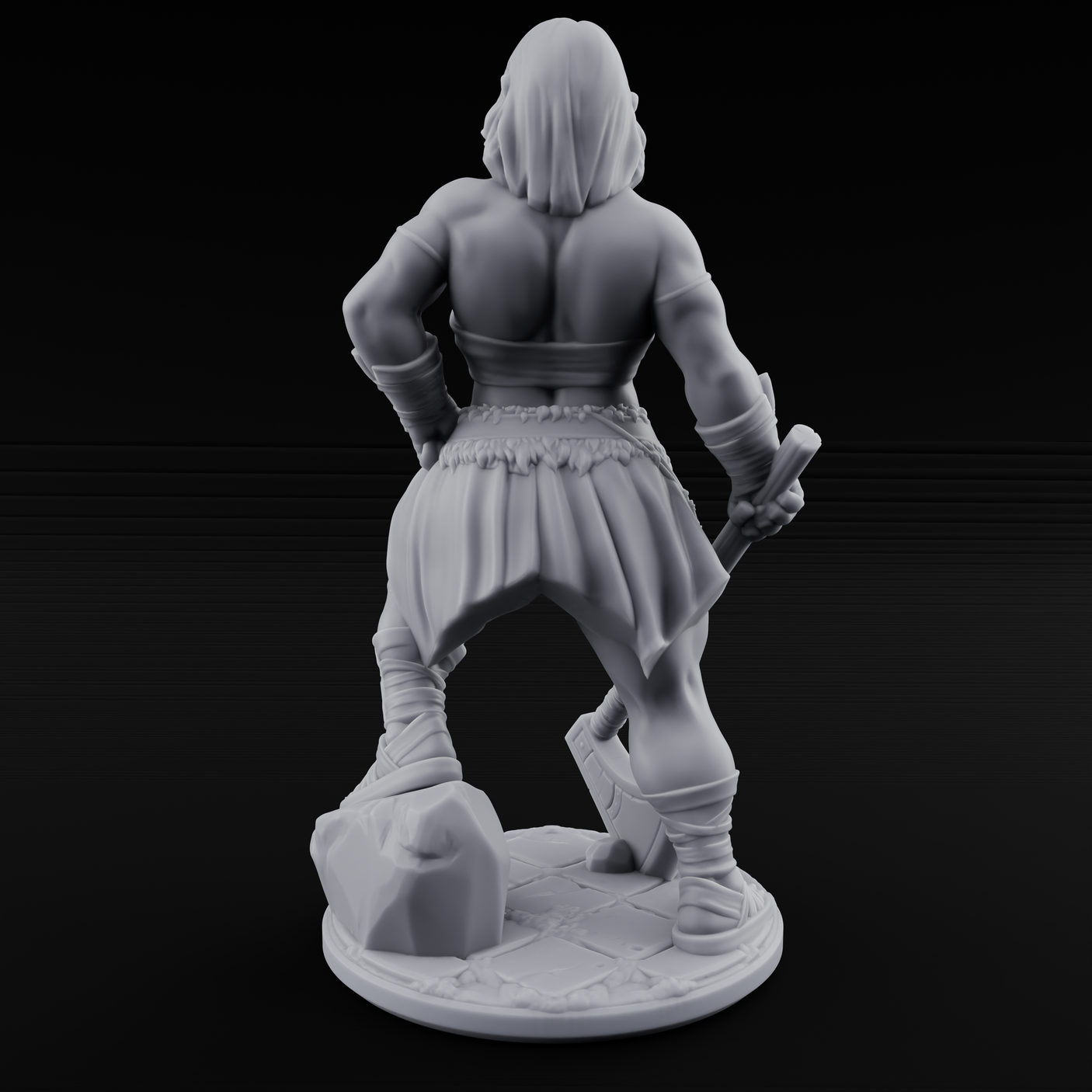 Grinning Ear To Ear Human Barbarian Miniature for Dungeons and Dragons, Pathfinder or other TTRPGs