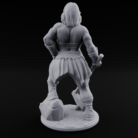 Grinning Ear To Ear Human Barbarian Miniature for Dungeons and Dragons, Pathfinder or other TTRPGs