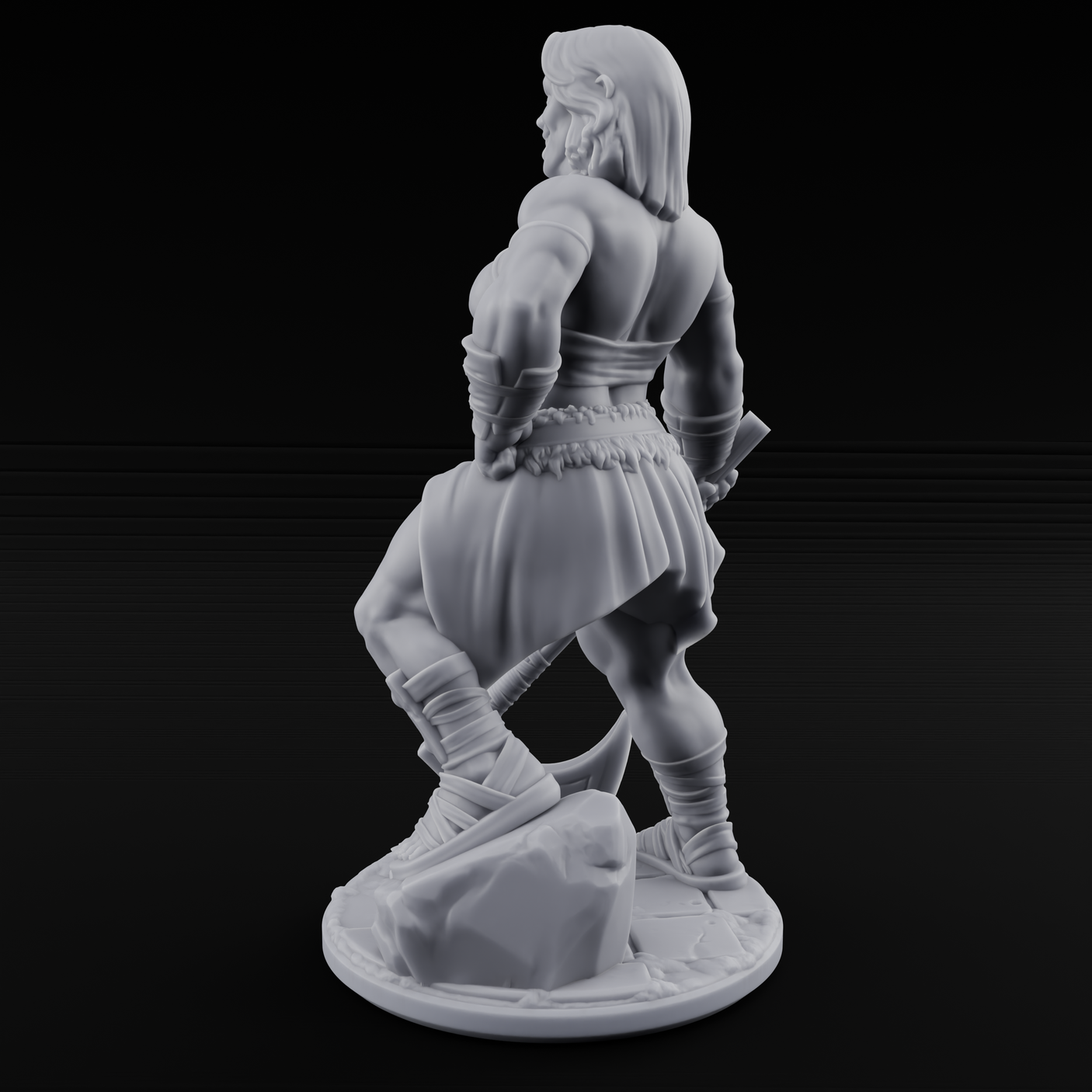 Grinning Ear To Ear Human Barbarian Miniature for Dungeons and Dragons, Pathfinder or other TTRPGs