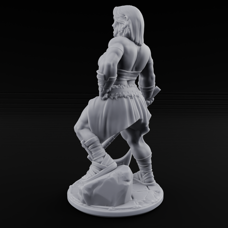 Grinning Ear To Ear Human Barbarian Miniature for Dungeons and Dragons, Pathfinder or other TTRPGs
