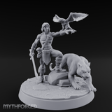 Falconry Commanding Human Warrior Miniature for Dungeons and Dragons, Pathfinder or other TTRPGs