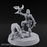 Falconry Commanding Human Warrior Miniature for Dungeons and Dragons, Pathfinder or other TTRPGs