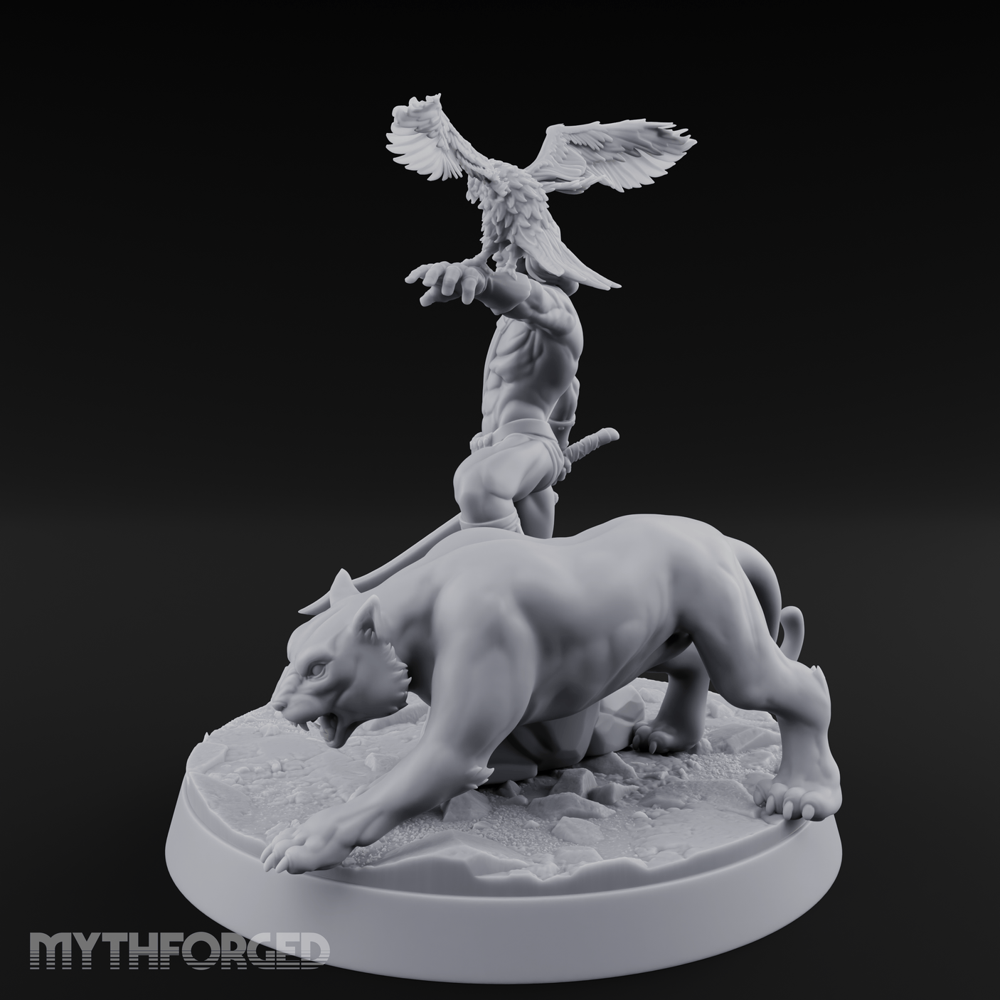 Falconry Commanding Human Warrior Miniature for Dungeons and Dragons, Pathfinder or other TTRPGs
