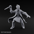 Dagger Raised Defiant Angry Human Miniature for Dungeons and Dragons, Pathfinder or other TTRPGs