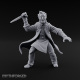 Dagger Raised Defiant Angry Human Miniature for Dungeons and Dragons, Pathfinder or other TTRPGs