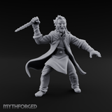 Dagger Raised Defiant Angry Human Miniature for Dungeons and Dragons, Pathfinder or other TTRPGs