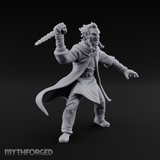 Dagger Raised Defiant Angry Human Miniature for Dungeons and Dragons, Pathfinder or other TTRPGs