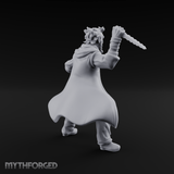 Dagger Raised Defiant Angry Human Miniature for Dungeons and Dragons, Pathfinder or other TTRPGs