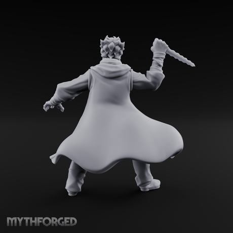 Dagger Raised Defiant Angry Human Miniature for Dungeons and Dragons, Pathfinder or other TTRPGs