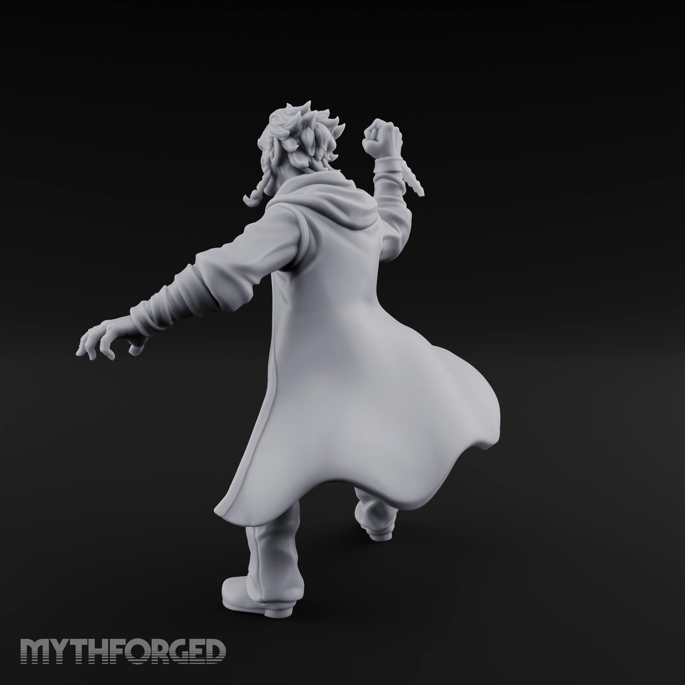 Dagger Raised Defiant Angry Human Miniature for Dungeons and Dragons, Pathfinder or other TTRPGs