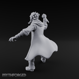 Dagger Raised Defiant Angry Human Miniature for Dungeons and Dragons, Pathfinder or other TTRPGs