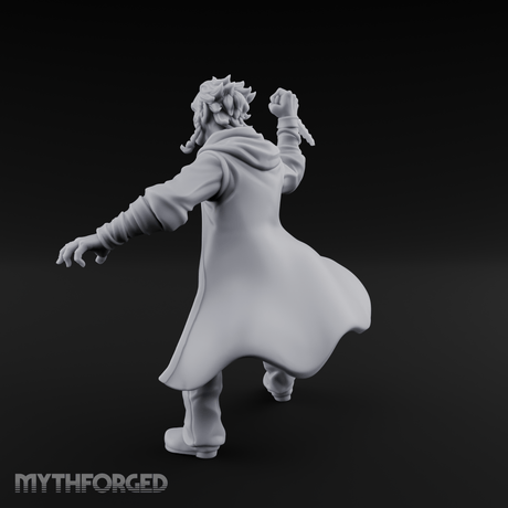 Dagger Raised Defiant Angry Human Miniature for Dungeons and Dragons, Pathfinder or other TTRPGs