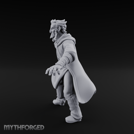Dagger Raised Defiant Angry Human Miniature for Dungeons and Dragons, Pathfinder or other TTRPGs