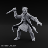 Dagger Raised Defiant Angry Human Miniature for Dungeons and Dragons, Pathfinder or other TTRPGs
