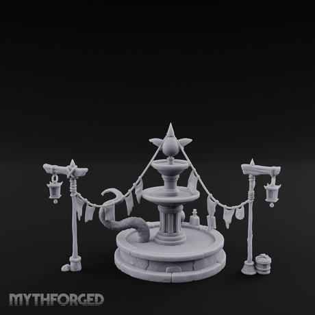 Bunting-Strung Lantern-Flanked Goblin Market Fountain Set gallery 5