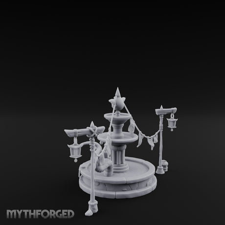 Bunting-Strung Lantern-Flanked Goblin Market Fountain Set gallery 6