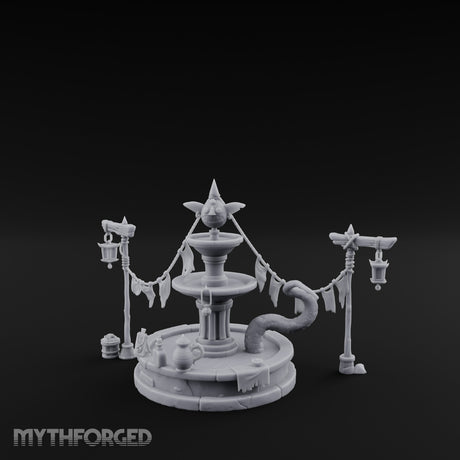 Bunting-Strung Lantern-Flanked Goblin Market Fountain Set gallery 9