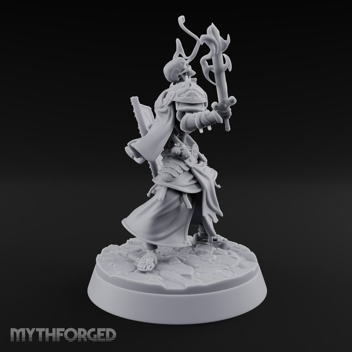 Skulls Aflame Skeleton Warrior A — Sceptre & Shield