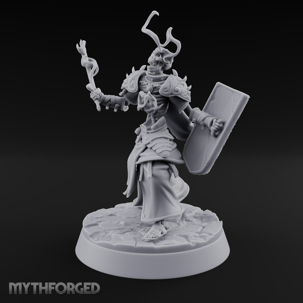 Skulls Aflame Skeleton Warrior A — Sceptre & Shield