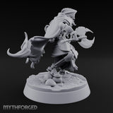 Skulls Aflame Skeleton Warrior D — Axe & Crescent Blade
