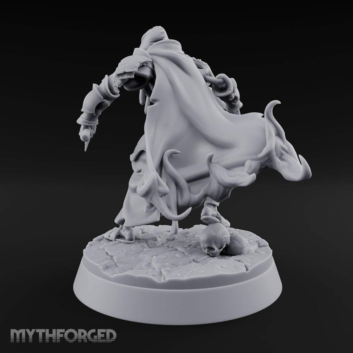 Skulls Aflame Skeleton Warrior D — Axe & Crescent Blade