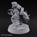 Skulls Aflame Skeleton Warrior D — Axe & Crescent Blade