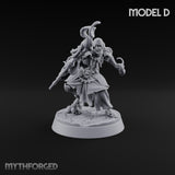 Skulls Aflame Skeleton Warriors with Boss — D · Sword & Flame + Spear + Sword & Shield + Staff & Orb