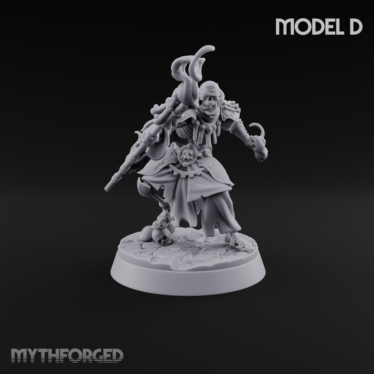 Skulls Aflame Skeleton Warrior D — Staff & Orb