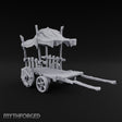 Awning Up, Shafts Down Wooden Market Cart with Canopy