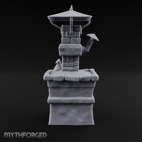 Smoke Rises Through the Mushroom Cap Stone Oven with Tall Chimney