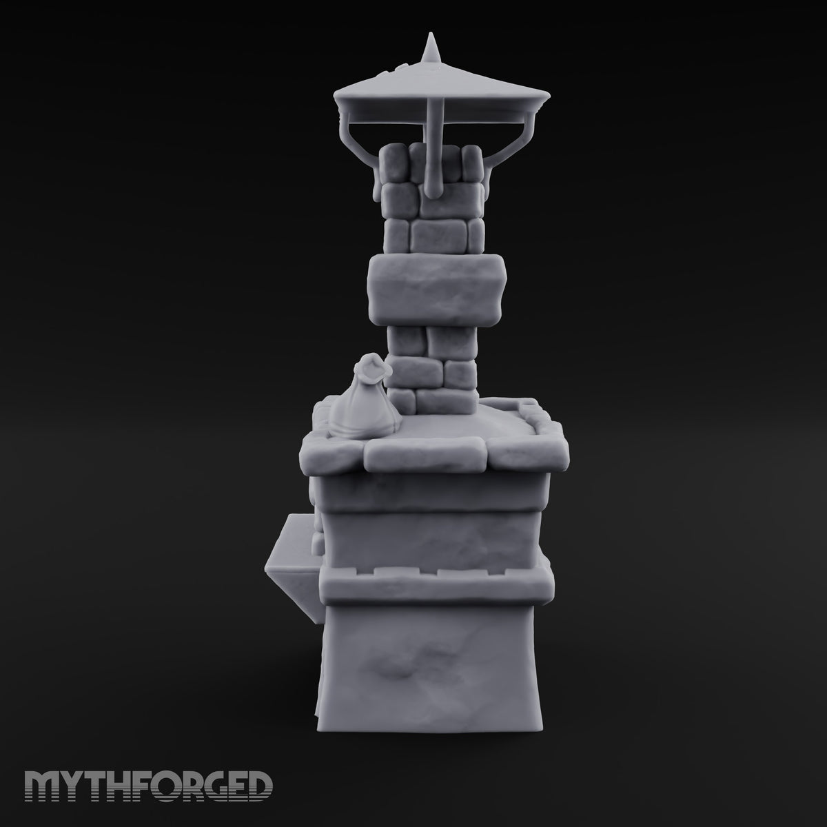 Smoke Rises Through the Mushroom Cap Stone Oven with Tall Chimney